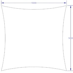 5m Square Shade Sail - Aquatic Blue