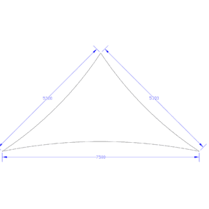 Shade Sail 3-point - Comshade Fabric - Cappuccino - 5.3m x 5.3m x 7.5m