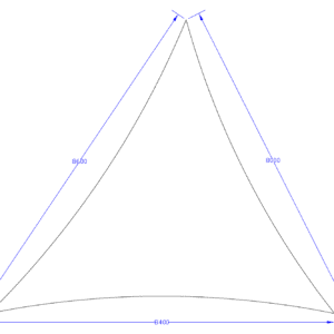 Shade Sail 3-point - Architec400 Lime - 8.6m x 8m x 8.4m