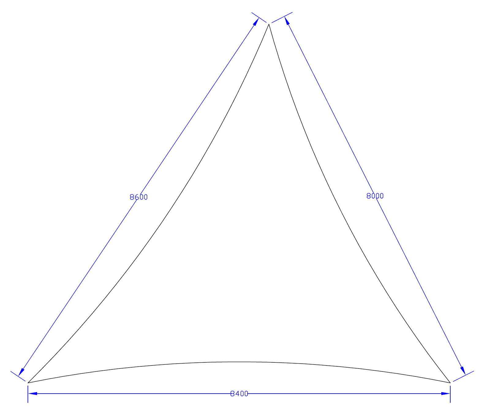 Shade Sail 3-point - Architec400 Lime - 8.6m x 8m x 8.4m