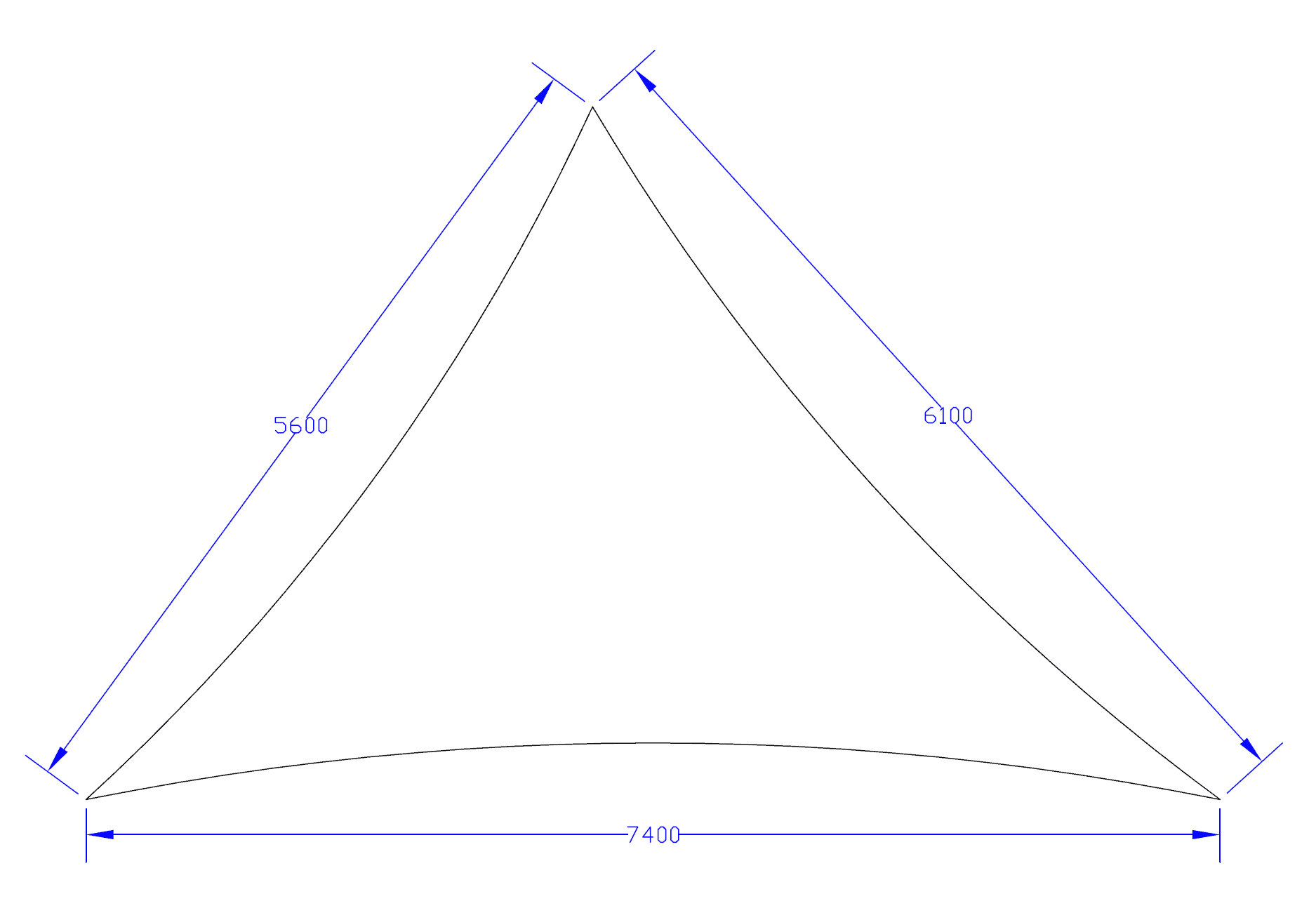 Shade Sail 3-point - Comshade: Rust - 5.6m x 6.1m x 7.4m